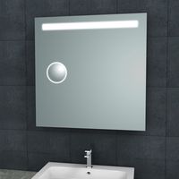 Badkamerspiegel Aqua Splash Mire Rechthoek Inclusief LED Verlichting + Scheerspiegel 80 cm Aqua Splash