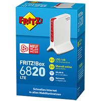 FRITZ!Box Box 6820 LTE International draadloze router Gigabit Ethernet Single-band (2.4 GHz) 3G 4G Rood, Wit - thumbnail