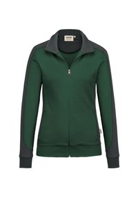 Hakro 277 Women's sweat jacket Contrast MIKRALINAR® - Fir Green/Anthracite - 4XL