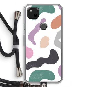 Memphis Shapes: Pixel 4a Transparant Hoesje met koord
