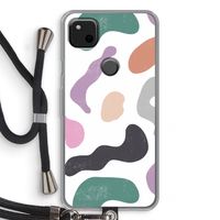 Memphis Shapes: Pixel 4a Transparant Hoesje met koord