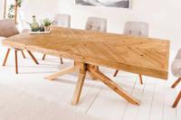 Massief houten eettafel MOSAIK 200 cm natuurlijk gerecycled grenenhouten sterframe - 44090