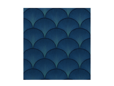 Art déco blauwe waaiers uit de jaren 20 vintage behang