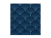 Art déco blauwe waaiers uit de jaren 20 vintage behang