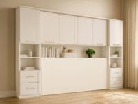 Brugkast RIGA 140 cm wit met achtergrond plank