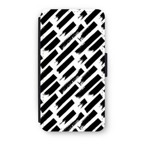 Zwarte vegen: iPhone X Flip Hoesje