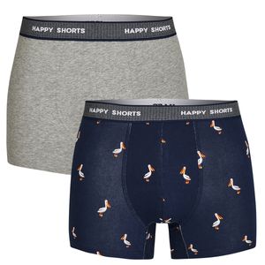 Happy Shorts Happy Shorts 2-Pack Boxershorts Heren Ooievaar Print