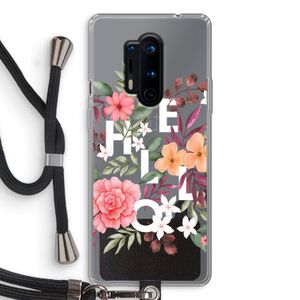 Hello in flowers: OnePlus 8 Pro Transparant Hoesje met koord