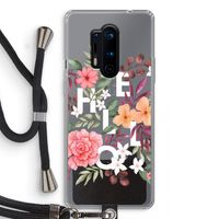 Hello in flowers: OnePlus 8 Pro Transparant Hoesje met koord