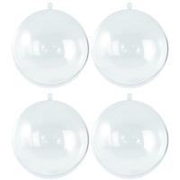 Hobby/diy kerstballen - 20x stuks - transparant - D10 cm - kunststof - knutselen