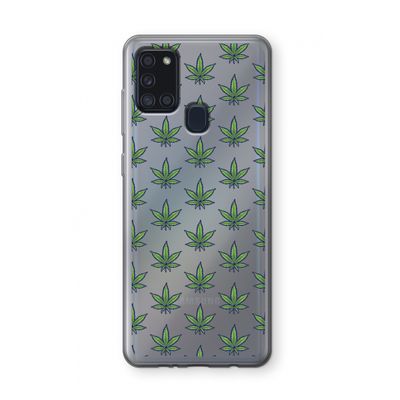 Weed: Samsung Galaxy A21s Transparant Hoesje
