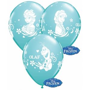 Blauwe Disney Frozen party ballonnen 6x stuks   -