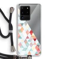 Gekleurde driehoekjes pastel: Samsung Galaxy S20 Ultra Transparant Hoesje met koord