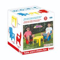 Dolu Tafel met 2 Stoelen Blauw/Rood/Geel