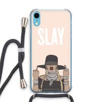 Slay All Day: iPhone XR Transparant Hoesje met koord