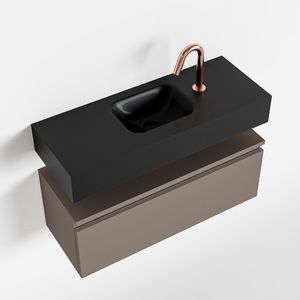 Toiletmeubel Mondiaz Andor | 80 cm | Meubelkleur Smoke | Lex vrijhangend wastafel Urban Midden | 1 kraangat