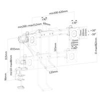 NeoMounts FPMA-D500DHBLACK 24 Klem Zwart flat panel bureau steun - thumbnail