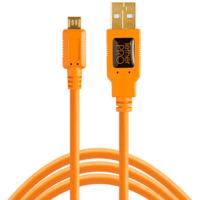 Tethertools TetherPro USB 2.0 to MicroUSB B 5-Pin, 15' (4.6m), High-Visibility Orange