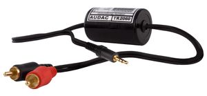 Audac TR2060 stereo line isolator RCA male - 3,5mm mini-jack