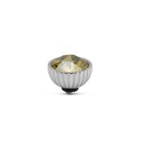 Melano Twisted Ridged Steentje Crystal Golden Shadow Zilver