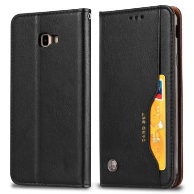 Knead huidtextuur horizontale Flip lederen case voor Galaxy J4 + met foto frame & houder & kaartsleuven & portemonnee (zwart)
