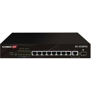 Edimax Switch GS-5210PLG Managed Gigabit Ethernet (10/100/1000) Power over Ethernet (PoE) Zwart