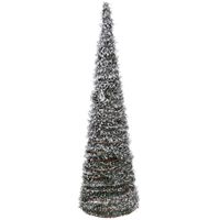 Kerstverlichting figuren Led kegel kerstboom lamp 80 cm groen op batterijen met timer