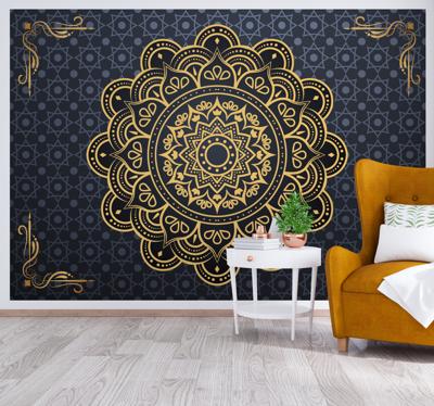 Gouden mandala zen fotobehang