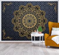 Gouden mandala zen fotobehang