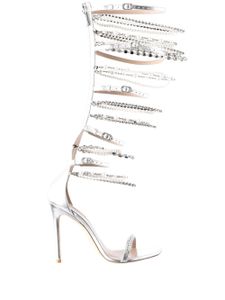 Stuart Weitzman sandales 120 mm à ornements en cristal - Argent