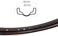 Ryde velg v38 28x15/8x13/8 (622)14g 32mm 36 gaats staal zwart