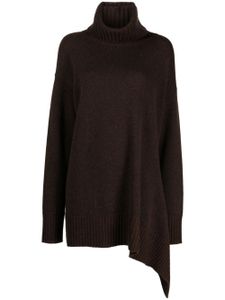 Ziggy Chen pull en cachemire à ourlet asymétrique - Marron