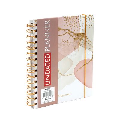 Planner undated spiraal Zalm 20x16c