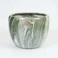 Bloempot marmerlook emperor d37h30 groen binnen