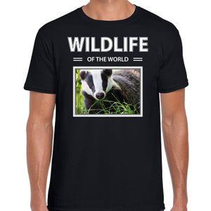 Das t-shirt met dieren foto wildlife of the world zwart voor heren