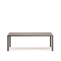 Kave Home - Culip buitentafel in aluminium met bruine afwerking 220 x