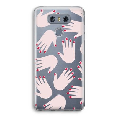 Hands pink: LG G6 Transparant Hoesje