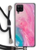 Roze explosie: Samsung Galaxy A12 Transparant Hoesje met koord Roze explosie: Samsung Galaxy A12 Transparant Hoesje met koord
