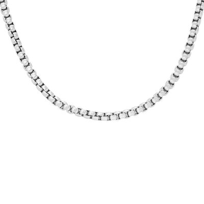 Fossil JF04505040 Ketting Stacked Up staal zilverkleurig 2,8 mm 46-50 cm
