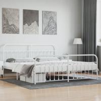 Bedframe met hoofd- en voeteneinde metaal wit 193x203 cm