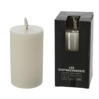 Firenze Home LED kaars - creme wit - D7,5 x H12,5 cm - met timer - stompkaarsen