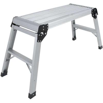 DEFPRO aluminium trede - Opvouwbaar met antislipvoetjes - Afmetingen: 90 x 30 cm - Hoogte: 49,5 cm