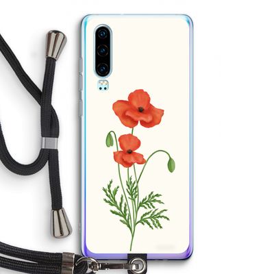 Red poppy: Huawei P30 Transparant Hoesje met koord