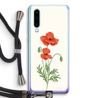 Red poppy: Huawei P30 Transparant Hoesje met koord