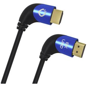 Oehlbach D1C42543 HDMI-kabel HDMI Aansluitkabel HDMI-A-stekker, HDMI-A-stekker 3.00 m Zwart 8K UHD, 90° haaks naar links, Afgeschermd (drievoudig)