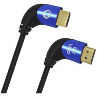 Oehlbach D1C42543 HDMI-kabel HDMI Aansluitkabel HDMI-A-stekker, HDMI-A-stekker 3.00 m Zwart 8K UHD, 90° haaks naar links, Afgeschermd (drievoudig) - thumbnail