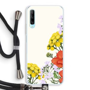 Wilde bloemen: Huawei P Smart Pro Transparant Hoesje met koord