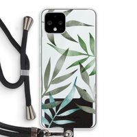 Tropical watercolor leaves: Pixel 4 Transparant Hoesje met koord