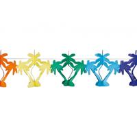 Gekleurde Hawaii palmbomen thema feestslinger - 4 meter - papier - Feestartikelen - versiering