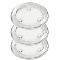 Ronde kaarsenhouder/kaars onderzetter - 3x - glas - 11 cm - voor stompkaarsen